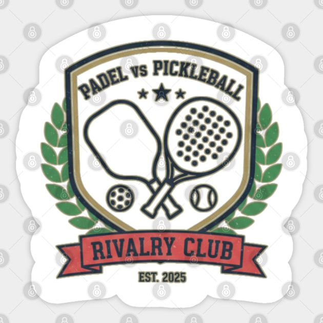 Padel vs Pickleball Rivalry Club Sticker by Stylecombinator